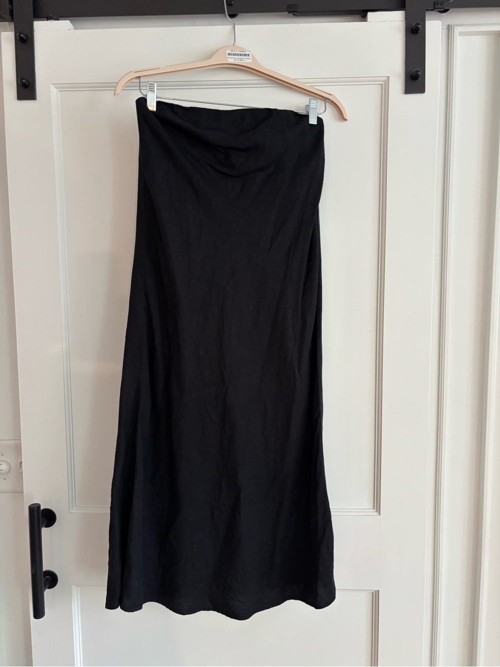 Banana republic 100% linen black strapless midi dress